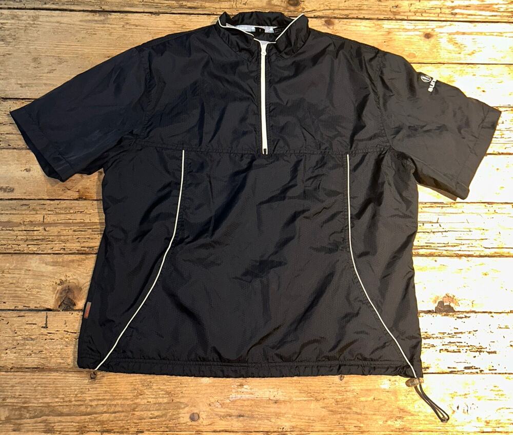 Sunice Men’s Size XL Black Short Sleeve Full Zip Rain Resistant Windbreaker